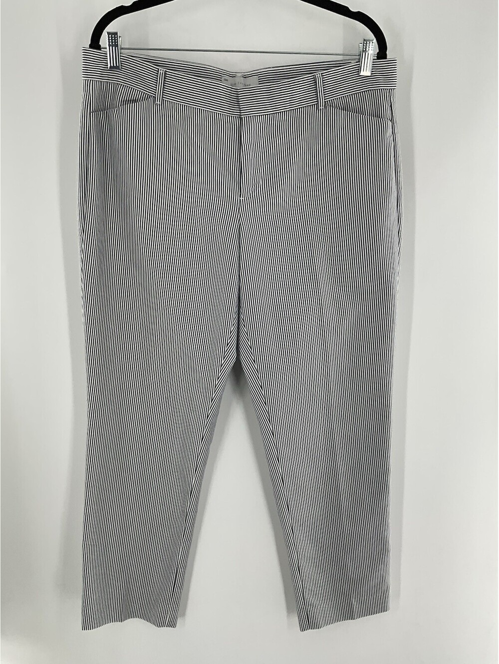 Gap Slim Cropped Striped Dress Pants Women’s Size 10 Stretch Black And White 136